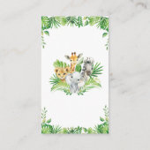 ジャングルアニマルサファリ緑の本ベビー エンクロージャーカード (裏面)