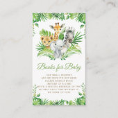 ジャングルアニマルサファリ緑の本ベビー エンクロージャーカード (正面)