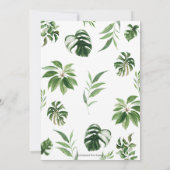 ジャングルアニマルサファリ緑の男の子の赤ちゃんシャワー 招待状 (裏面)