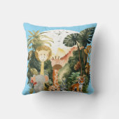 ジャングルアニマルズエキゾチックなサファリドリーム クッション (裏面)