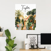 ジャングルアニマルズエキゾチックなサファリドリーム ポスター (ホームオフィス)