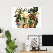 ジャングルアニマルズエキゾチックなサファリドリーム ポスター (ホームオフィス)