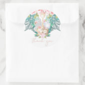 ジャングルアニマルズガール誕生日ありがとう ラウンドシール (バッグ)