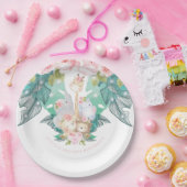 ジャングルアニマルズガール誕生日カスタム ペーパープレート (パーティー)