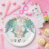 ジャングルアニマルズガール誕生日ワイルドワン ペーパープレート (パーティー)