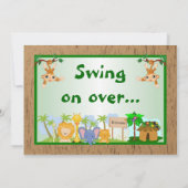 ジャングルアニマルズキッドアダルト誕生日招待状 招待状 (裏面)