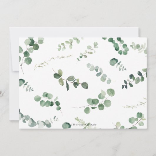 ジャングルアニマルズグリーンバプテスマ《キリスト教》洗礼式や命名式写真 招待状 (裏面)