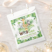 ジャングルアニマルズグリーンワイルドワン誕生日 フェイバーバッグ (クリップ留めされた状態)