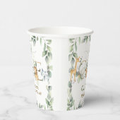 ジャングルアニマルズグリーンワイルドワン誕生日 紙コップ (右)