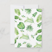 ジャングルアニマルズサファリカーグリーン1st誕生日 サンキューカード (裏面)