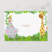 ジャングルアニマルズサファリガールベビーシャワーブック エンクロージャーカード (裏面)
