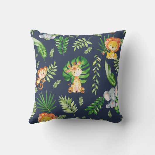ジャングルアニマルズサファリキッズベビー子供部屋デコール クッション (裏面)