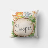 ジャングルアニマルズサファリキッズベビー子供部屋デコール クッション (正面)