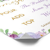 ジャングルアニマルズサファリパープルフローラモモモザバー ポスター (角)