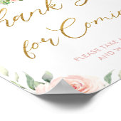 ジャングルアニマルズサファリピンクフローラサンキューサイン ポスター (角)