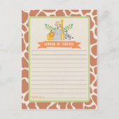 ジャングルアニマルズサファリベイビーシャワーアドバイスの言葉 アドバイスカード (正面)