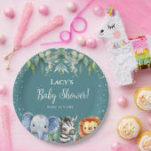 ジャングルアニマルズサファリベイビーシャワー ペーパープレート (パーティー)