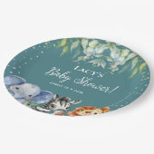 ジャングルアニマルズサファリベイビーシャワー ペーパープレート (アングル)