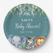 ジャングルアニマルズサファリベイビーシャワー ペーパープレート (正面)
