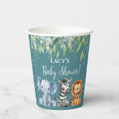 ジャングルアニマルズサファリベイビーシャワー 紙コップ (裏面)