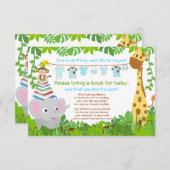 ジャングルアニマルズサファリボーイベビーシャワーブック 招待状 (正面/裏面)