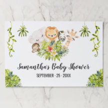 ジャングルアニマルズシャワー紙ランチョンマットティアウェイパッド