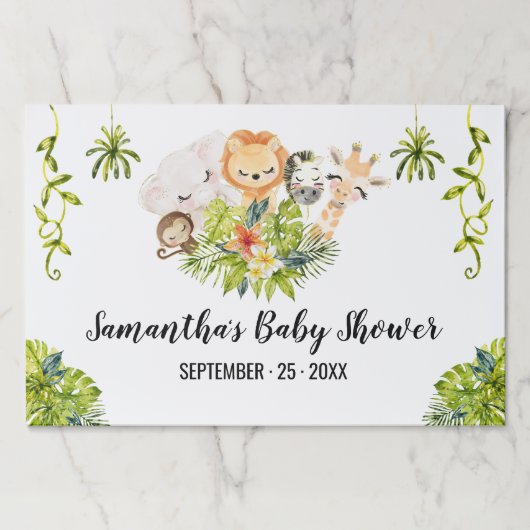 ジャングルアニマルズシャワー紙ランチョンマットティアウェイパッド ペーパーパッド (正面)