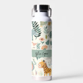 ジャングルアニマルズパステルカスタムズ新学期キッズ ウォーターボトル (正面)