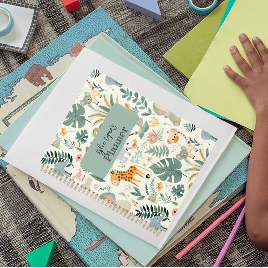 ジャングルアニマルズパステルカスタムズ新学期キッズ プランナー手帳