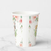 ジャングルアニマルズピンクフローラベビーシャワー誕生日 紙コップ (右)