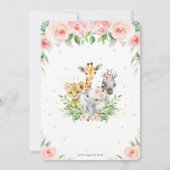 ジャングルアニマルズピンクフローラ日付カードを保存 招待状 (裏面)