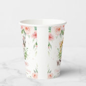 ジャングルアニマルズピンクフローラ1st誕生日ワイルドワン 紙コップ (左)