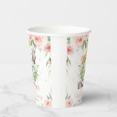 ジャングルアニマルズピンクフローラ1st誕生日ワイルドワン 紙コップ (右)