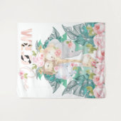 ジャングルアニマルズファースト誕生日ワイルドワン タペストリー (正面(横))