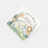 ジャングルアニマルズベビーシャワー紙ナプキンス スタンダードランチョンナプキン (角)