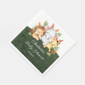 ジャングルアニマルズベビーシャワー紙ナプキンス スタンダードランチョンナプキン (角)