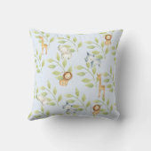 ジャングルアニマルズボーイズベビー誕生統計ピロー クッション (裏面)