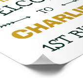 ジャングルアニマルズワイルドワン熱帯誕生日へようこそ ポスター (角)