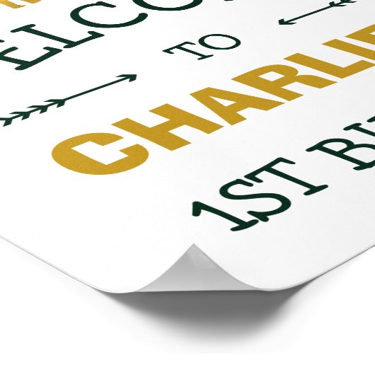 ジャングルアニマルズワイルドワン熱帯誕生日へようこそ ポスター (角)