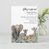 ジャングルアニマルズワイルドワン誕生日サファリパーティー 招待状 (スタンド正面)