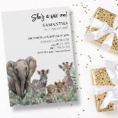 ジャングルアニマルズワイルドワン誕生日サファリパーティー 招待状