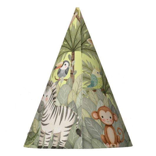 ジャングルアニマルズ誕生日 パーティーハット (裏面)