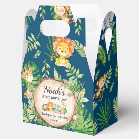 ジャングルアニマルズ1st誕生日パーティーありがとう フェイバーボックス (オープン)