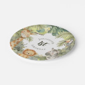 ジャングルアニマルズ1st誕生日パーティー紙プレート ペーパープレート (アングル)