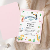 ジャングルアニマルズ1st誕生日パーティー 招待状