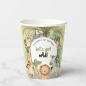 ジャングルアニマルズ1st誕生日パーティー 紙コップ (裏面)