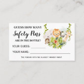 ジャングルアニマルセイフピンの数ベビーゲームカード プレイスカード (正面)