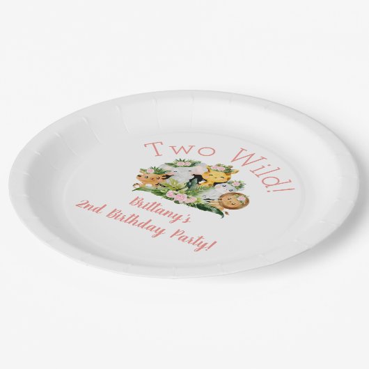 ジャングルアニマルツワイルドバースデーパーティー ペーパープレート (アングル)