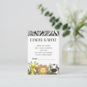 ジャングルアニマルテーマおむつラッフルチケット エンクロージャーカード (スタンド正面)