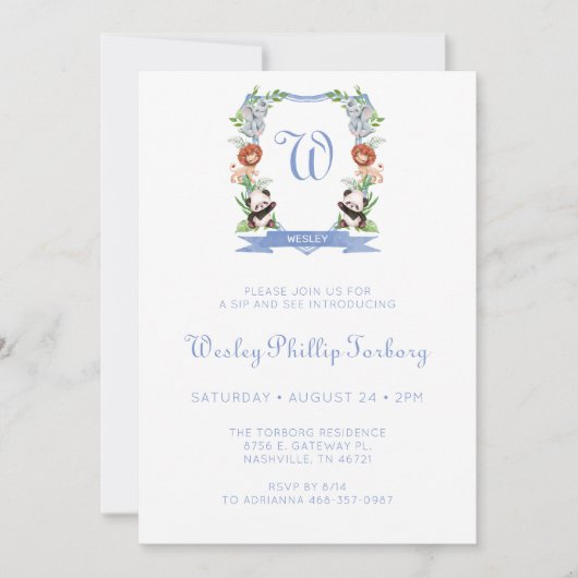 ジャングルアニマルトクレストボーイsipと参照招待状 招待状 (正面)